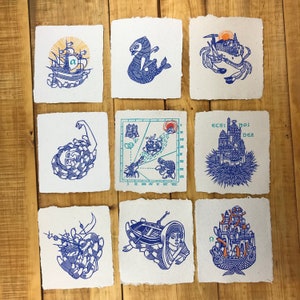 Inktober 2021 da Cri de la Tortue, seleção especial, Linogravuras