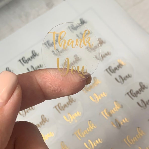 gold stickers , custom gold foil stickers , clear stickers , wedding stickers , thank you stickers , custom text stickers , silver  sticker