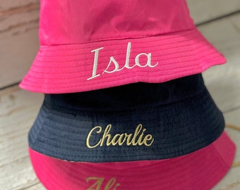 embroidered school hat , toddlers hat with name , kids bucket hat with name , personalized bucket hat , personalised school hat , kids hat