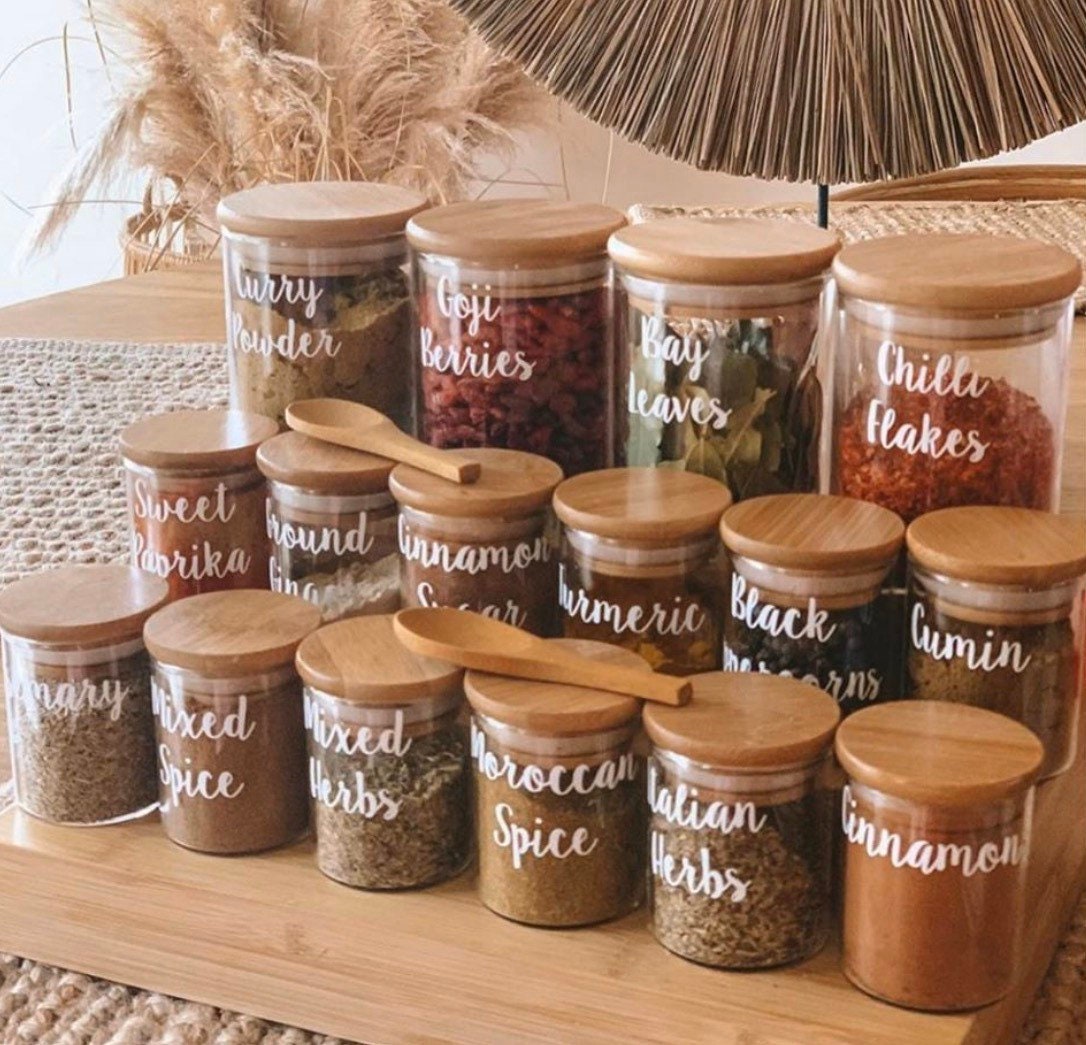 Spice jars labels Etsy