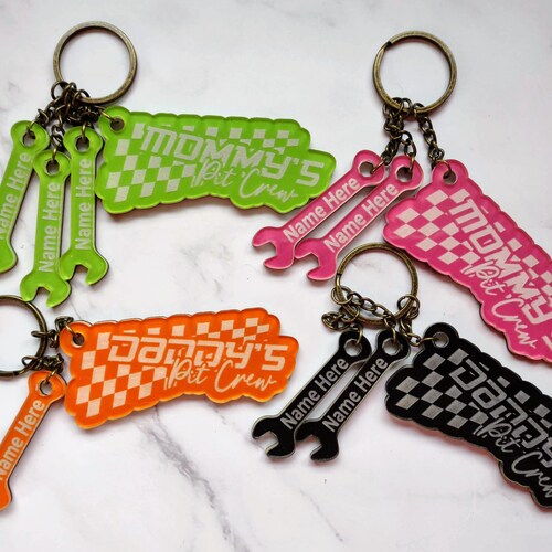 Pit Crew Keychain Racing Themed Personalized Keychain Dirt Etsy