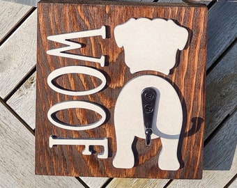 Dog Silhouette Leash Hook for Wall, Custom Dog Leash Holder, Wooden Dog Leash Hook with Name, Custom Dog Gift, Pet Gift, Personalized Dog