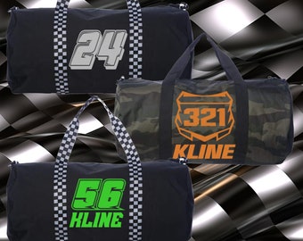 Personalized Race Gear Duffel Bag, Racing Themed Duffle Bag, Custom Sports Bag, Sports Gear Storage, Race Gear Storage Bag, Motocross Bag
