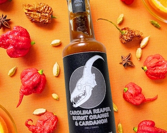 Carolina Reaper, Burnt Orange & Cardamon Extra Hot Sauce/ Chilli Sauce (Xtra Hot) 150 ml bottle