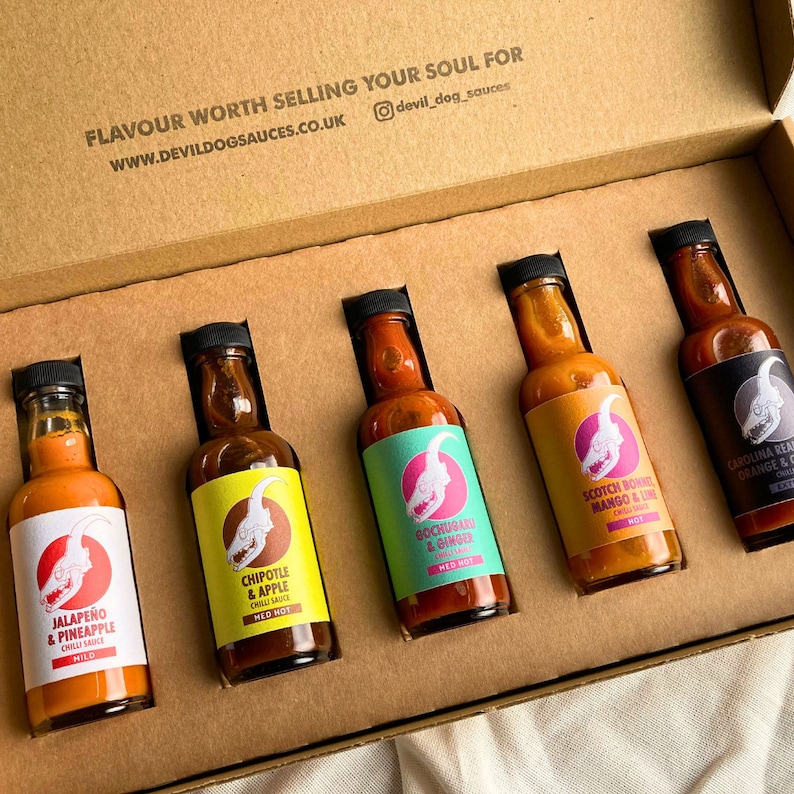 Hot Sauce Gift Set Mild Hot, Fathers Day Gift, Boyfriend Gift, Mum Gift, Girlfriend Gift, Vegan Hot Sauce image 3