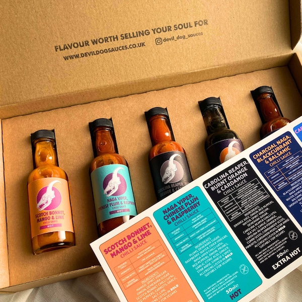 Hot Sauce Gift Set (Hot - Xxtra Hot), Fathers Day Gift, Boyfriend Gift, Mum Gift, Girlfriend gift, Vegan Hot Sauce