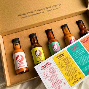 Hot Sauce Gift Set Mild Hot, Fathers Day Gift, Boyfriend Gift, Mum Gift, Girlfriend Gift, Vegan Hot Sauce image 1