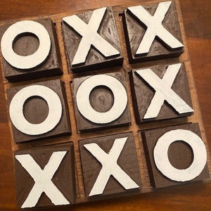 Large Wooden Tic Tac Toe Board Game! Outdoor/Indoor Board Game! 11.25" Square Tabletop Tic Tac Toe