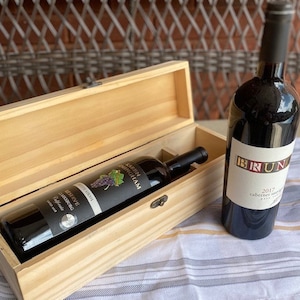 Wine Box with a Lid, Unfinished Wooden Bottle Box, Unpainted Wine Box, Anniversary, Wedding Gift,