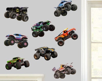 Monster Trucks Pack of 8 Wall Art Vinyl Wall Stickers