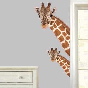 Giraffe & Baby Facing Left Wall Art Vinyl Stickers