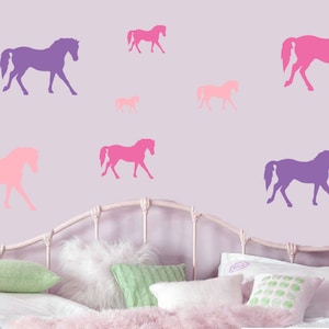 Horses Pink & Purple - Pack of 16 Wall Stickers