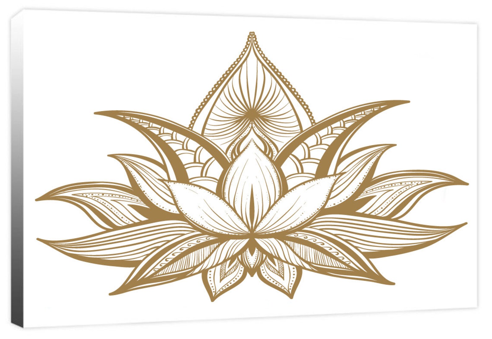 Patterned Lotus Flower Canvas Design Wall Art Print by | Etsy