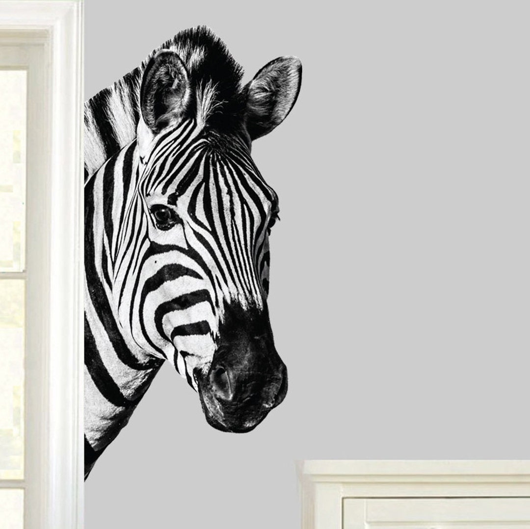 Zebra Head Facing Right Wall Art Vinyl Stickers - Etsy UK