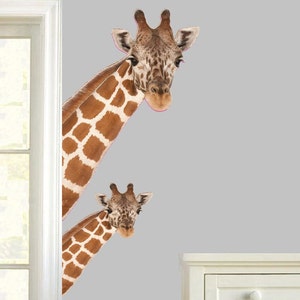 Giraffe & Baby Facing Right Wall Art Vinyl Stickers