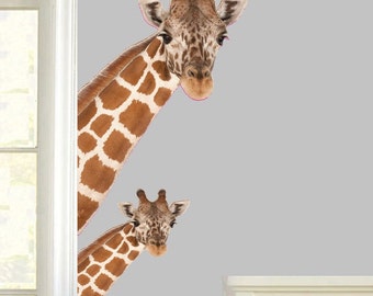 Giraffe & Baby Facing Right Wall Art Vinyl Stickers