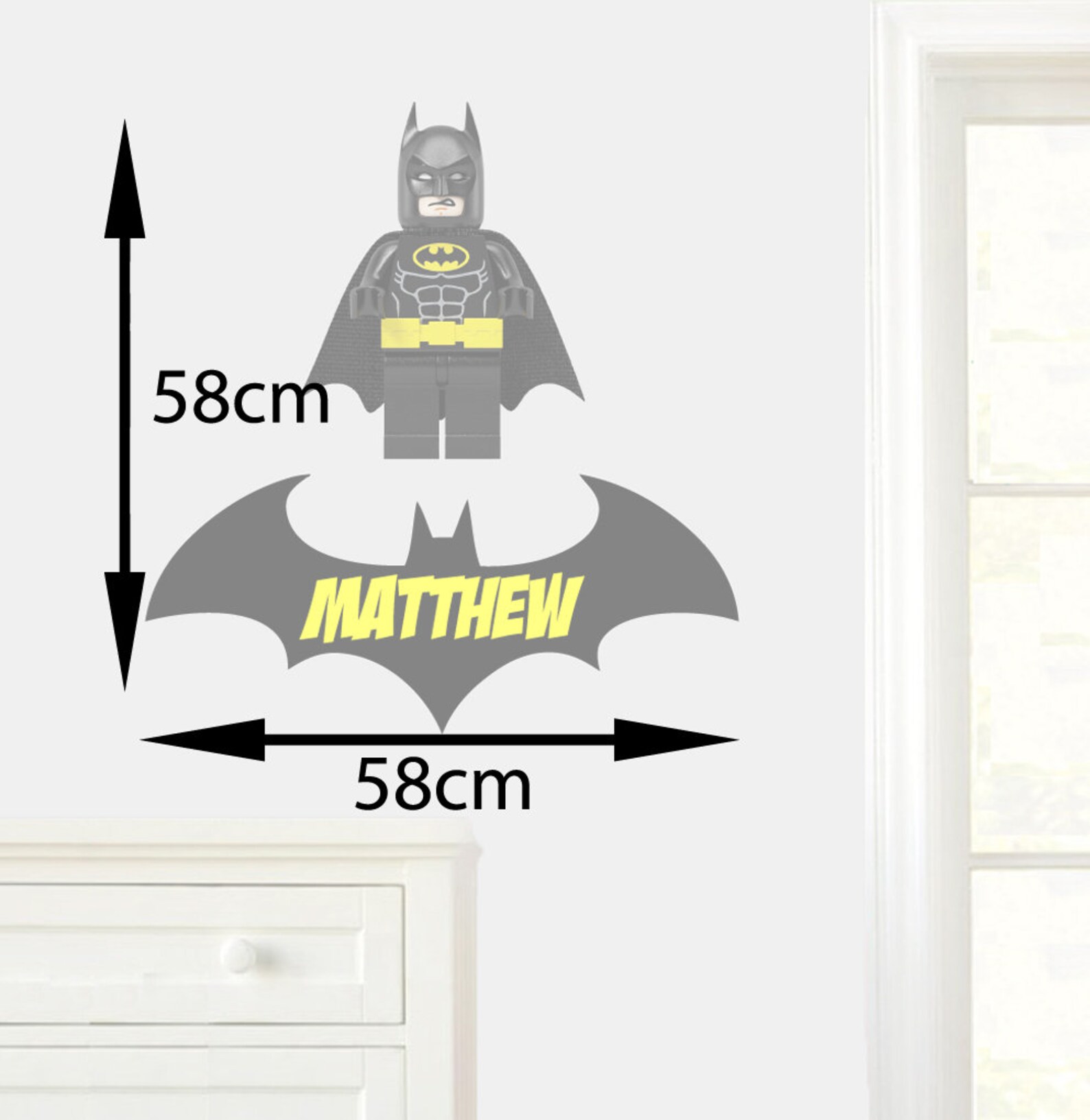 Personalised Batman Wall Art Stickers Bedroom Decals Etsy