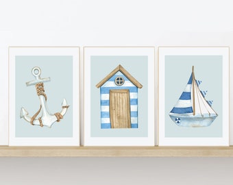 Nautical Watercolour Style Unframed Prints Wall Art Decor New Gift Present A5 A4 A3