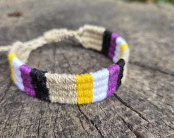 Handwoven Non binary Pride Bracelet