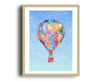 Hot Air Balloon Art Print, A4