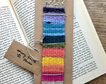 Woven rainbow bookmark