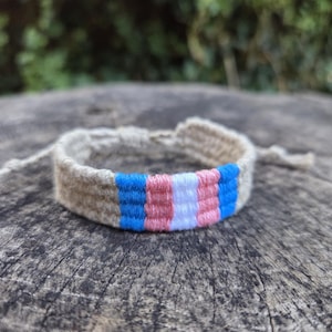 Handwoven Trans Pride Bracelet