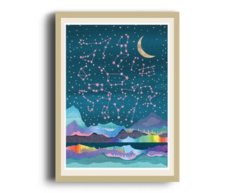 Zodiac Sky - A4 Art print