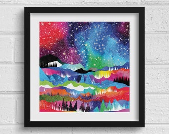 Winter Constellations Art Print 21cm square