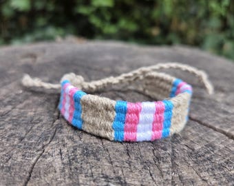 Handwoven Trans Pride Bracelet