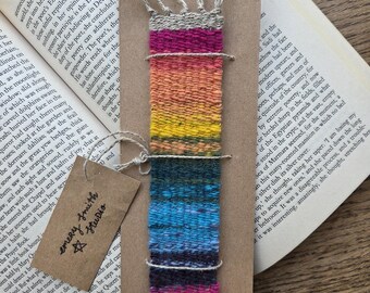 Woven rainbow bookmark