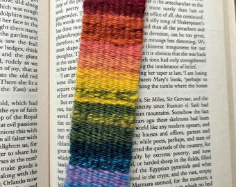 Woven rainbow bookmark