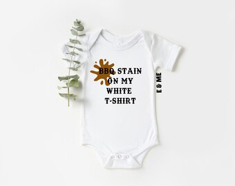 BBQ Stain On My White T-Shirt, Funny Baby Onesie®, Country Baby, Baby Girl Onesie®, Baby Boy Onesie®, Baby Shower Gift, Country Music