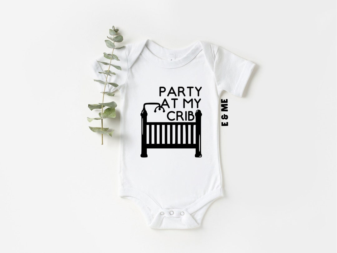 Party at My Crib Onesie®, Funny Onesie®, Baby Girl Onesie®, Baby Boy
