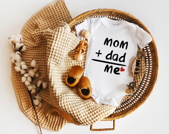 Mom Plus Dad Equals Me Baby Onesie, Baby Shower Gift