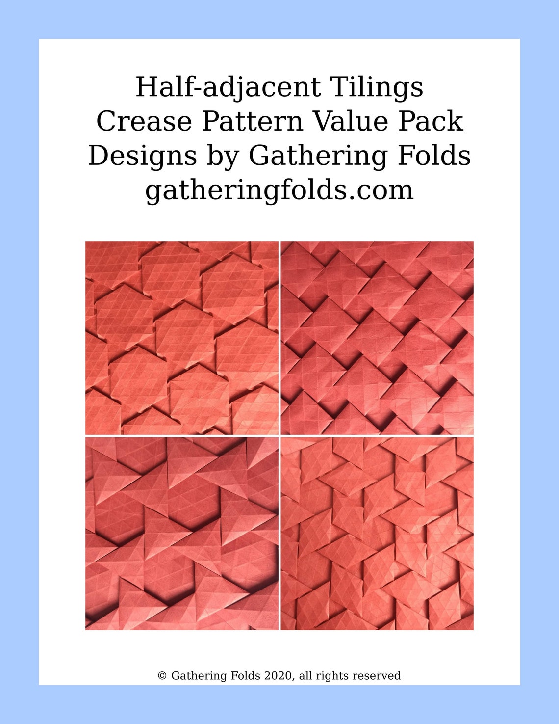 Half-adjacent Tilings Tessellation 4-pack, Origami Crease Patterns ...