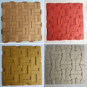 Tassellatura del parquet in confezione da 4, puzzle geometrico, modelli di piega origami, piegalo da solo, design impegnativo, modello digitale, arte della carta