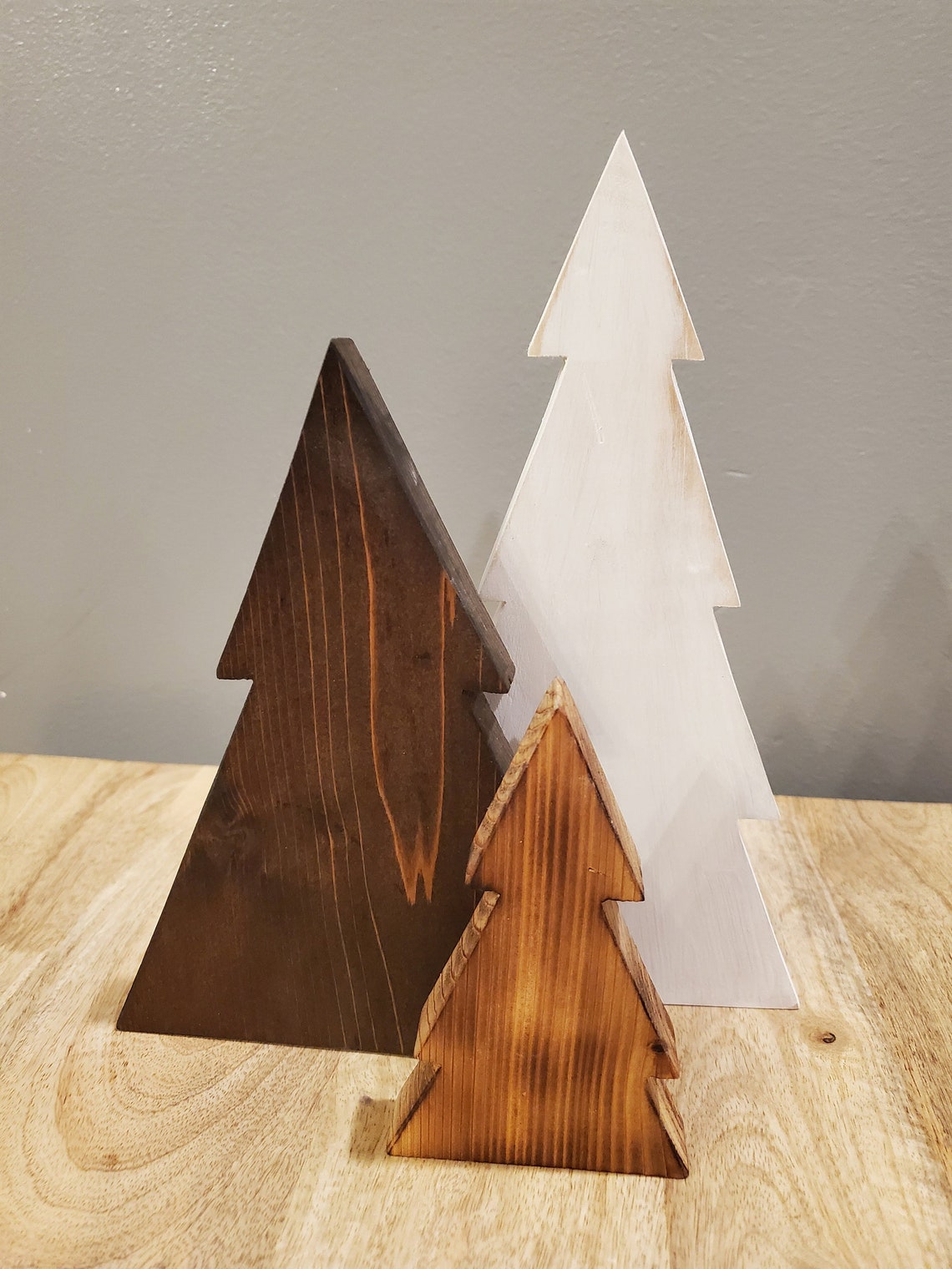 Wooden Pine Tree Cutouts Set of 3 Etsy