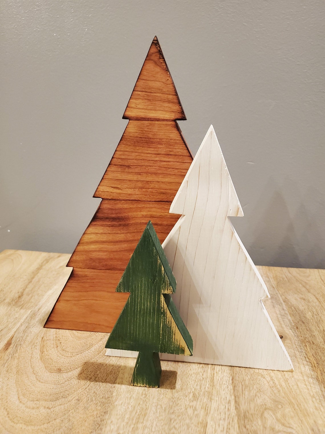 Wooden Pine Tree Cutouts Set of 3 Etsy