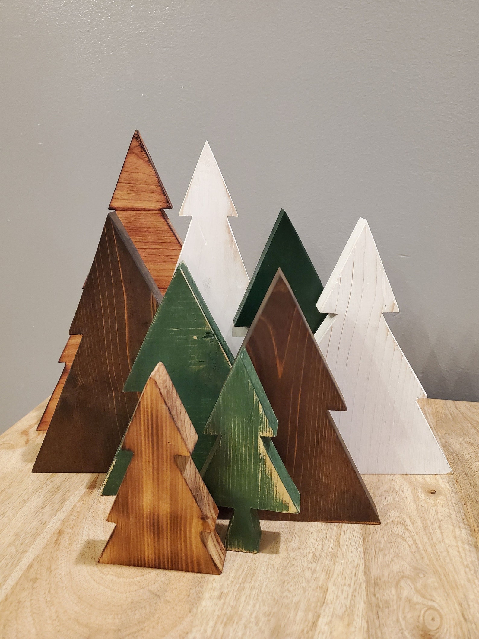 Wooden Pine Tree Cutouts Set of 3 Etsy