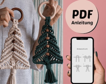 DIY Macrame Instructions for Wall Hanging, Christmas Tree, PDF Download German