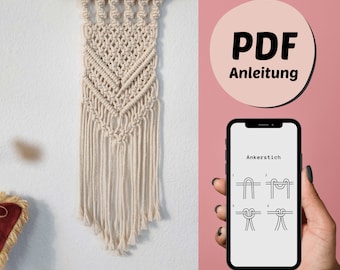 DIY macrame instructions for wall hanging, PDF download German