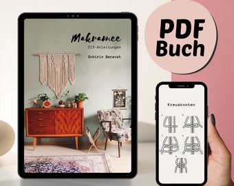 PDF macrame book, e-book with DIY macrame instructions