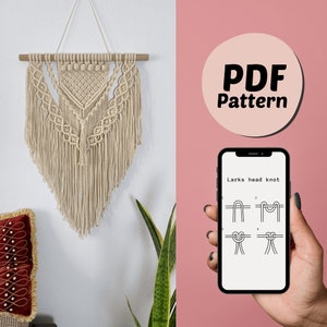 DIY Makramee Anleitung für Wandbehang, PDF Download englisch