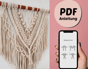 DIY macrame instructions for wall hanging, PDF download German