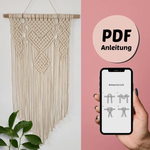 DIY macrame instructions for wall hanging, PDF download German