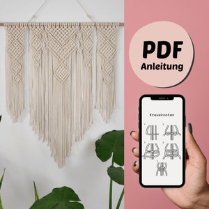 DIY macrame instructions for wall hanging, PDF download German