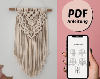 DIY macrame instructions for wall hanging, PDF download German