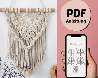 DIY macrame instructions for wall hanging, PDF download German