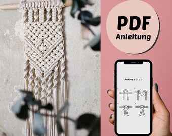 DIY macrame instructions for wall hanging, PDF download German