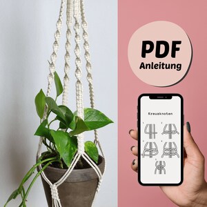 DIY macrame instructions for hanging basket, PDF download German